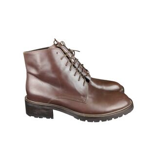 Bally $650 Brown Leather Lace Up Boots Made in Italy Vibram Sole Mens 40 US 7